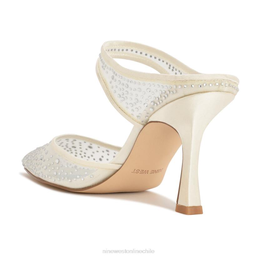 Nine West mules con tacón saren 2Z2T1883 cristal satinado marfil Nine West shoes