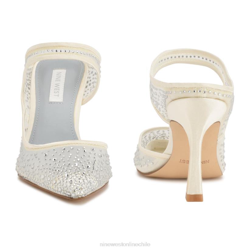 Nine West mules con tacón saren 2Z2T1883 cristal satinado marfil Nine West shoes