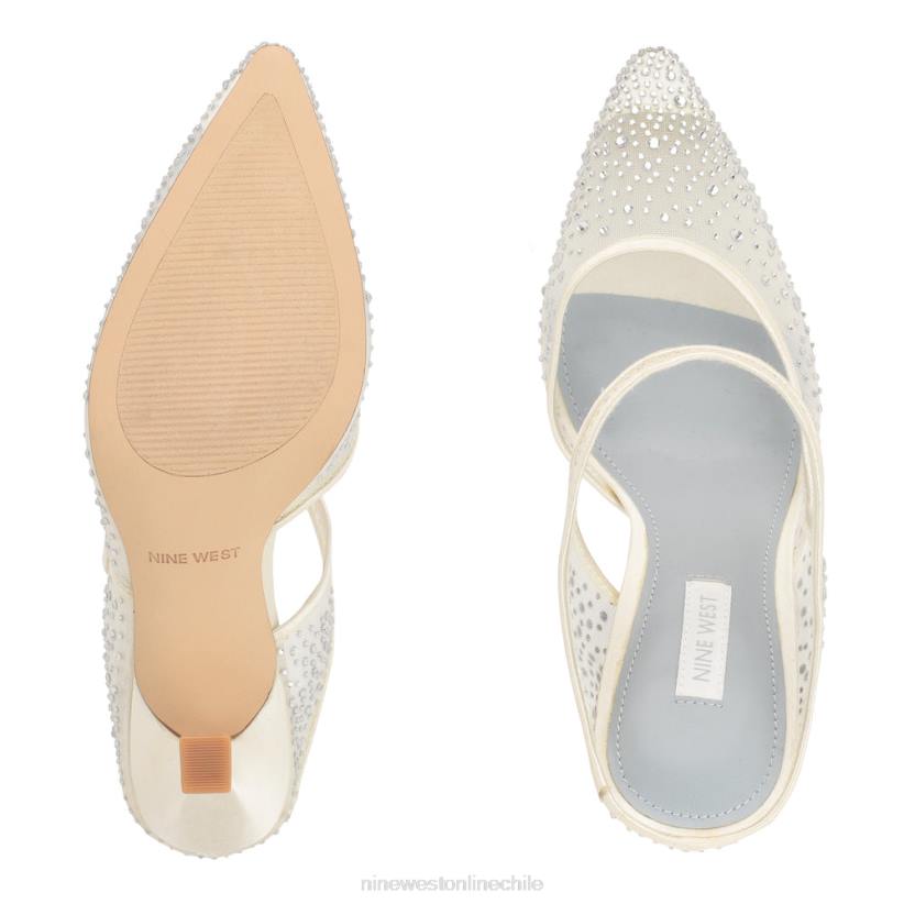 Nine West mules con tacón saren 2Z2T1883 cristal satinado marfil Nine West shoes