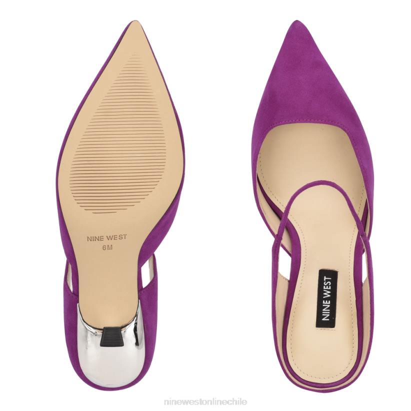 Nine West mules madys con tacón 2Z2T1931 gamuza morada Nine West shoes