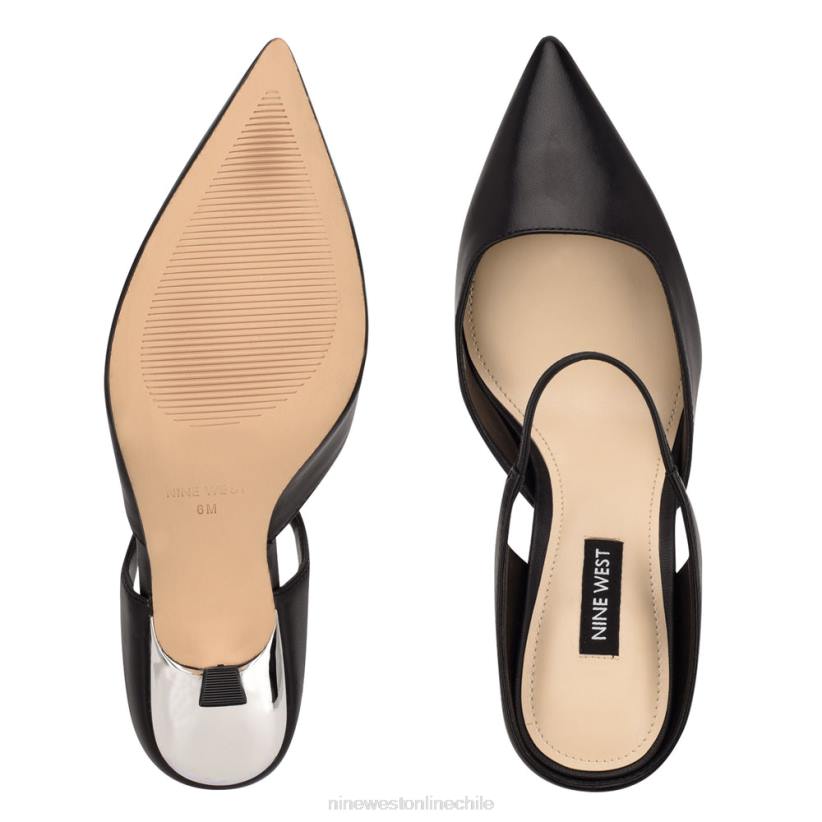 Nine West mules madys con tacón 2Z2T1933 cuero negro Nine West zapatillas chile