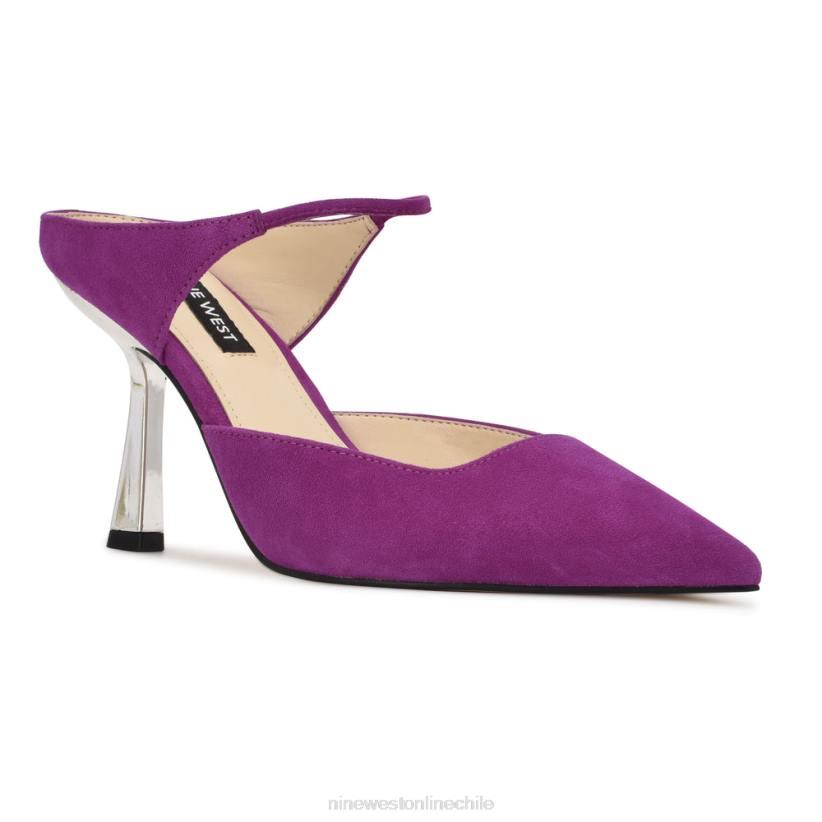 Nine West mules madys con tacón 2Z2T733 gamuza morada Nine West zapatillas chile