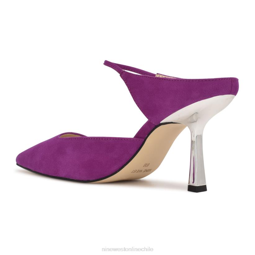 Nine West mules madys con tacón 2Z2T733 gamuza morada Nine West zapatillas chile