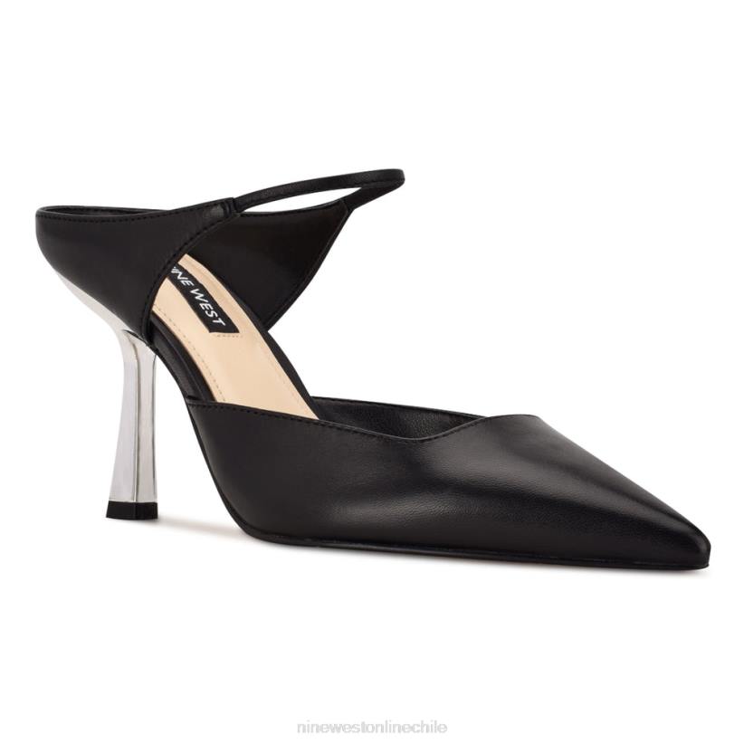 Nine West mules madys con tacón 2Z2T735 cuero negro Nine West chile outlet