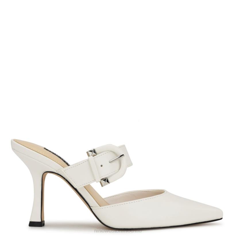 Nine West mules sanra con tacón y puntera puntiaguda 2Z2T684 blanco Nine West sandals