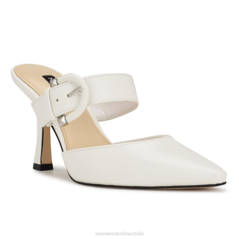 Nine West mules sanra con tacón y puntera puntiaguda 2Z2T684 blanco Nine West sandals