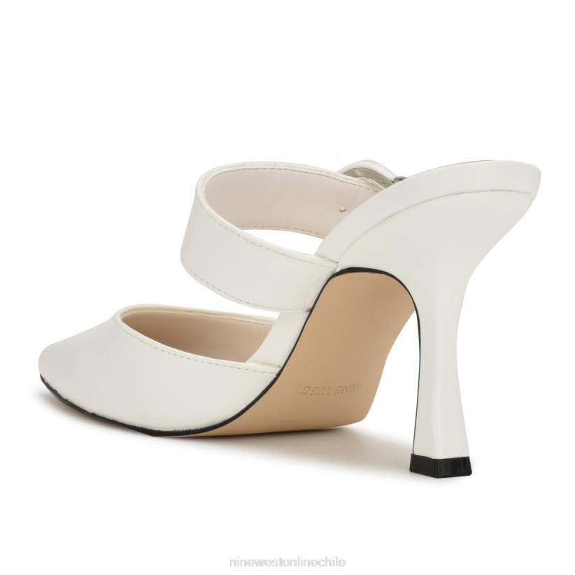 Nine West mules sanra con tacón y puntera puntiaguda 2Z2T684 blanco Nine West sandals