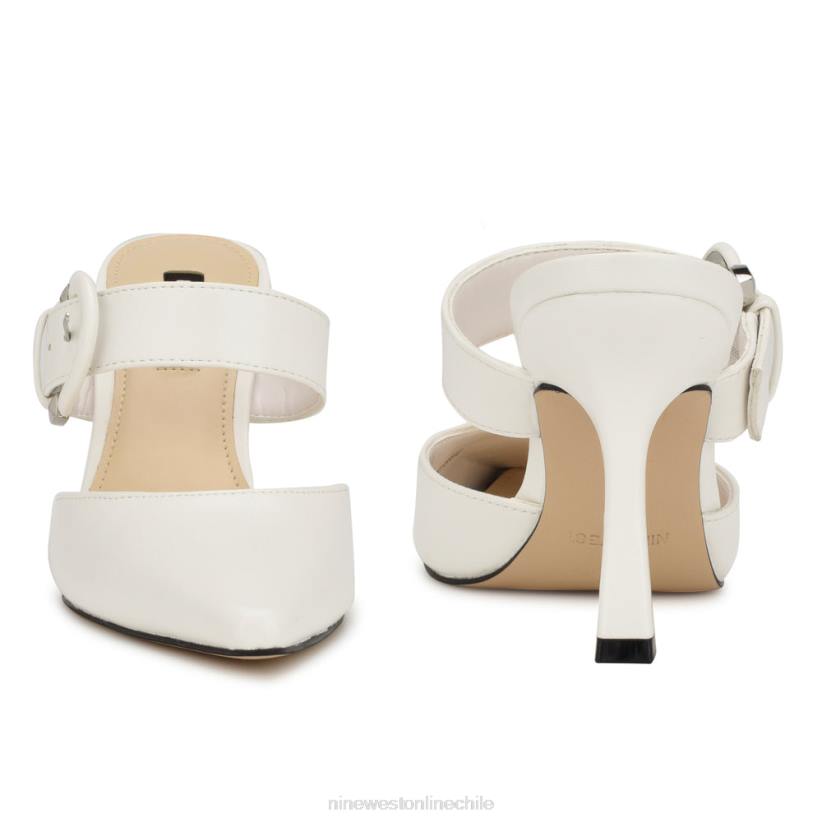 Nine West mules sanra con tacón y puntera puntiaguda 2Z2T684 blanco Nine West sandals