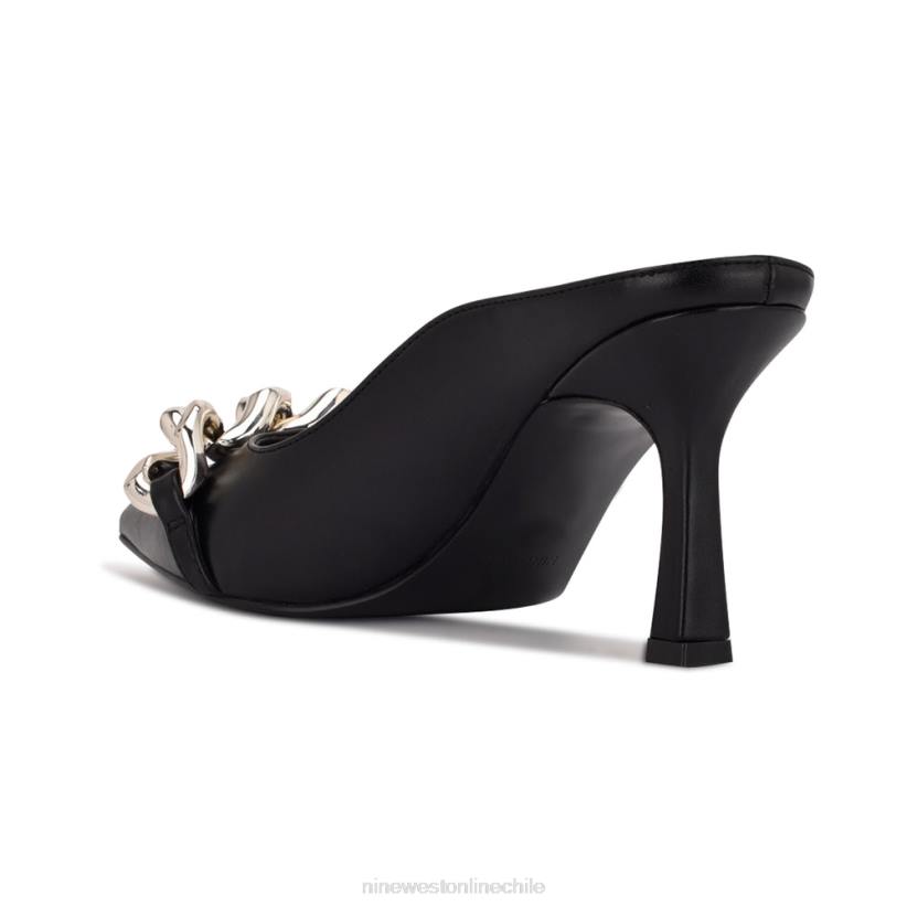 Nine West mules sauci con tacón 2Z2T2231 cuero negro Nine West shoes