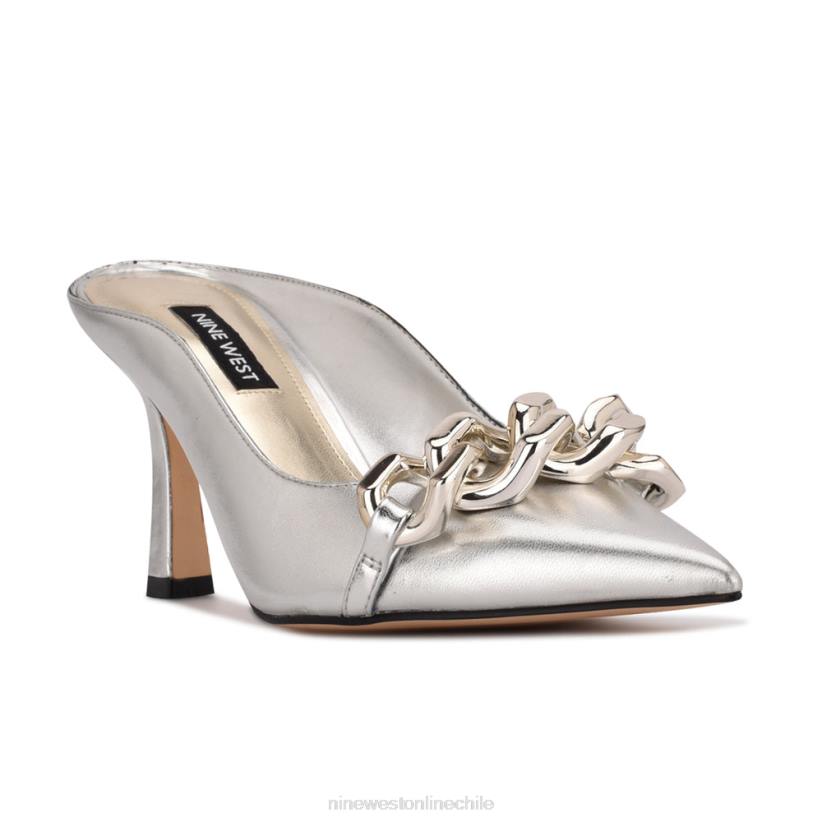 Nine West mules sauci con tacón 2Z2T712 plata Nine West cartera negra