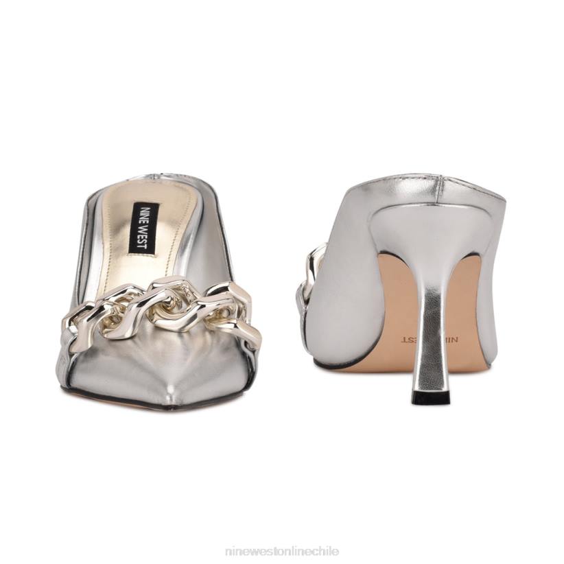 Nine West mules sauci con tacón 2Z2T712 plata Nine West cartera negra