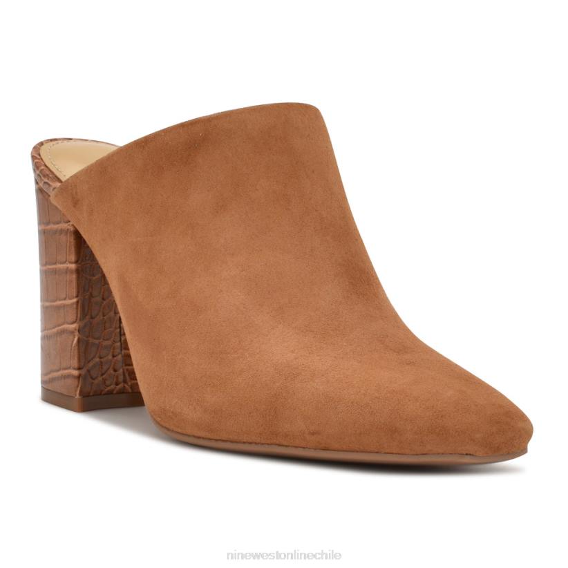 Nine West mules tipo zuecos con tacón ariane 2Z2T694 ante coñac/croco Nine West cartera negra