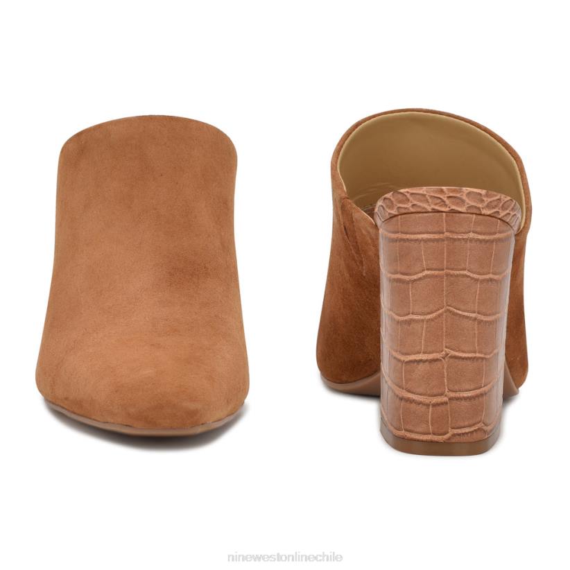 Nine West mules tipo zuecos con tacón ariane 2Z2T694 ante coñac/croco Nine West cartera negra