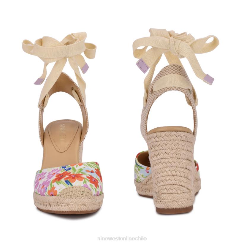 Nine West sandalias con cuña y alpargatas cruzadas en el tobillo 2Z2T842 flores blancas Nine West chile carteras