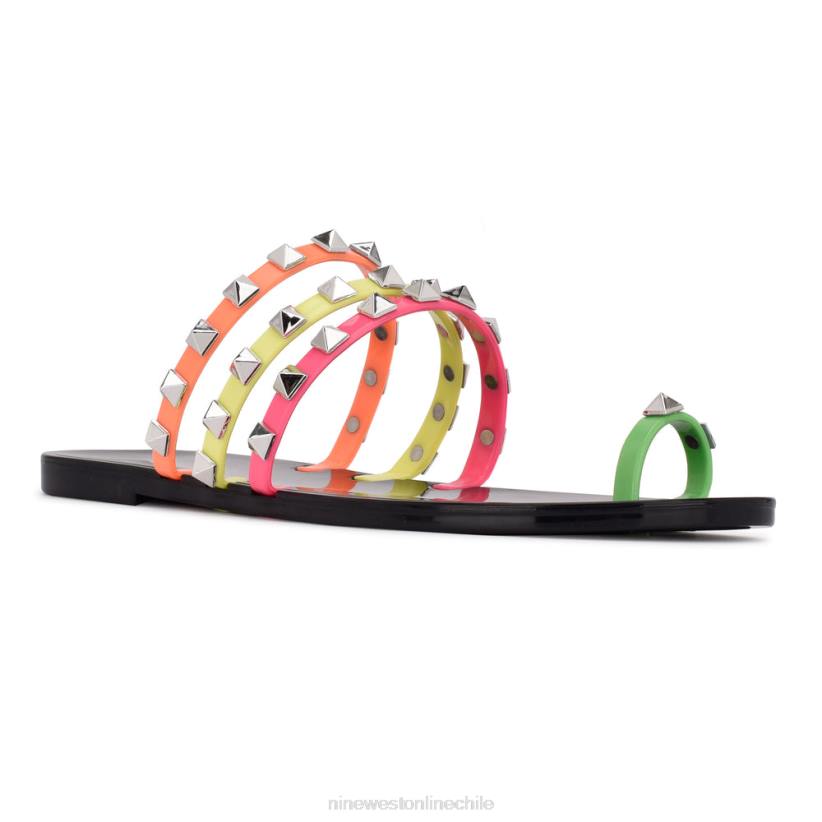 Nine West sandalias de gelatina carta 2Z2T811 neón múltiple Nine West zapatillas chile