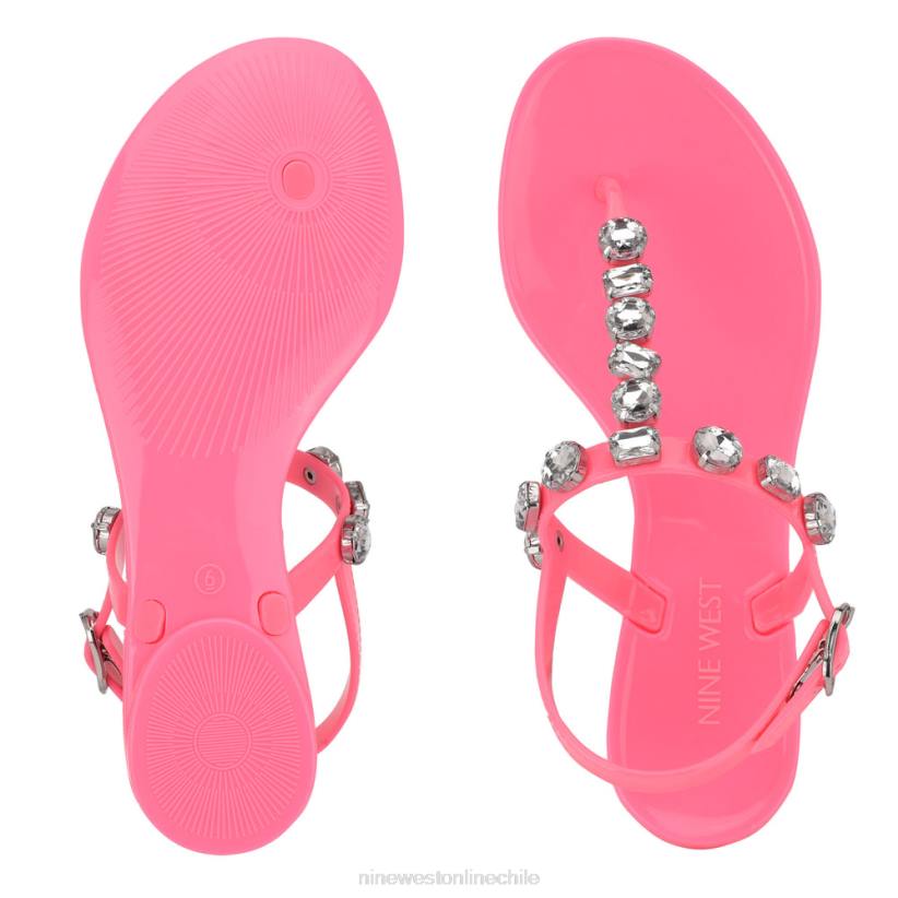 Nine West sandalias de gelatina de enebro 2Z2T814 rosa neón Nine West cartera negra