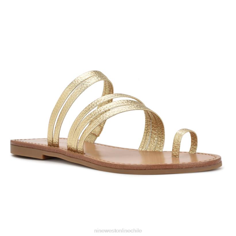 Nine West sandalias planas con tiras y anillo en el dedo Cins 2Z2T801 platino Nine West chile outlet