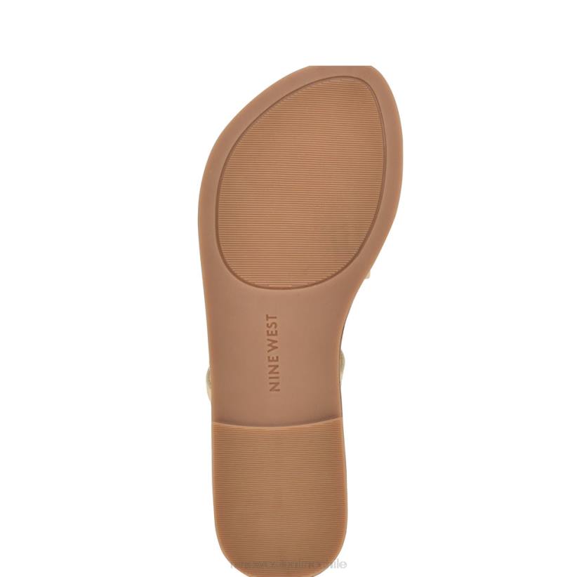 Nine West sandalias planas con tiras y anillo en el dedo Cins 2Z2T801 platino Nine West chile outlet