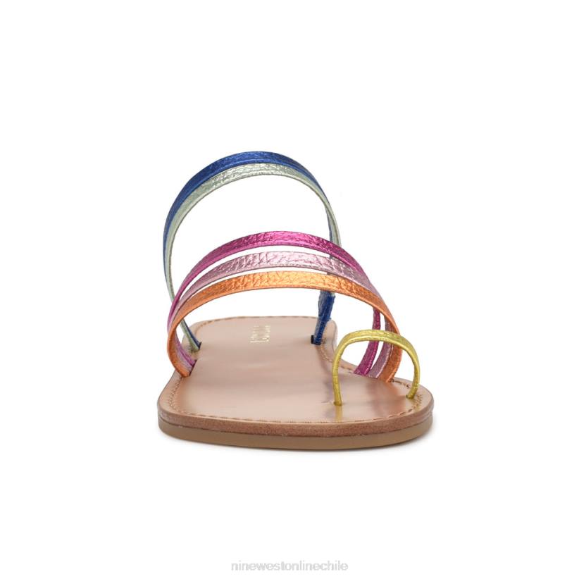 Nine West sandalias planas con tiras y anillo en el dedo Cins 2Z2T802 multimetálico Nine West cartera negra