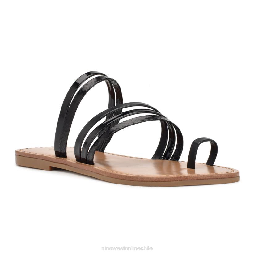 Nine West sandalias planas con tiras y anillo en el dedo Cins 2Z2T803 negro Nine West shoes