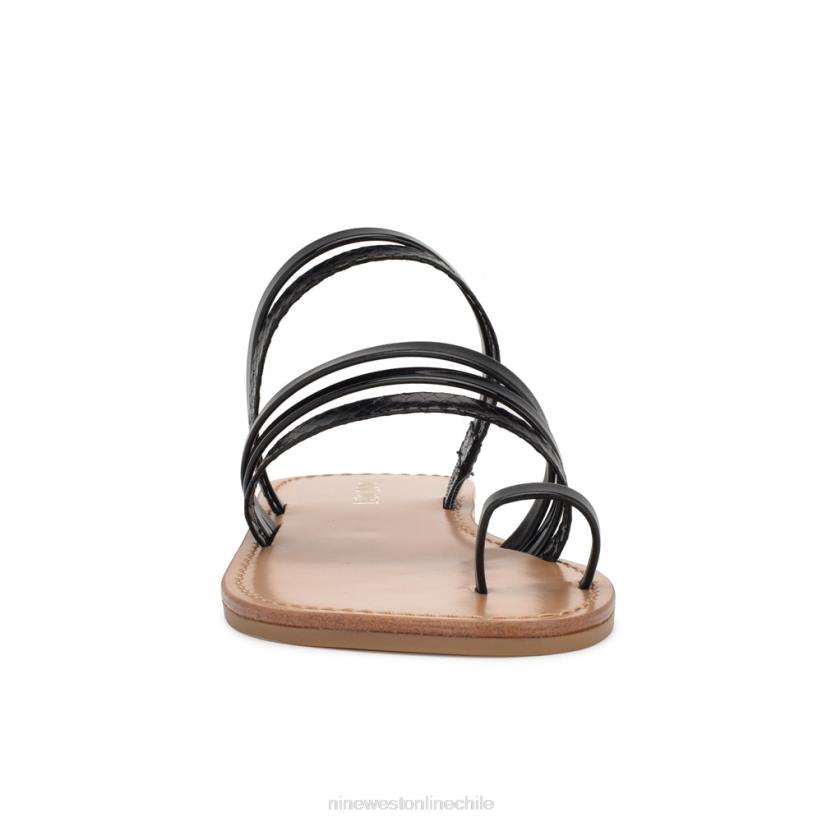 Nine West sandalias planas con tiras y anillo en el dedo Cins 2Z2T803 negro Nine West shoes
