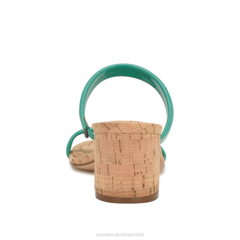 Nine West sandalias tae de tacón 2Z2T806 corcho verde esmeralda Nine West chile carteras