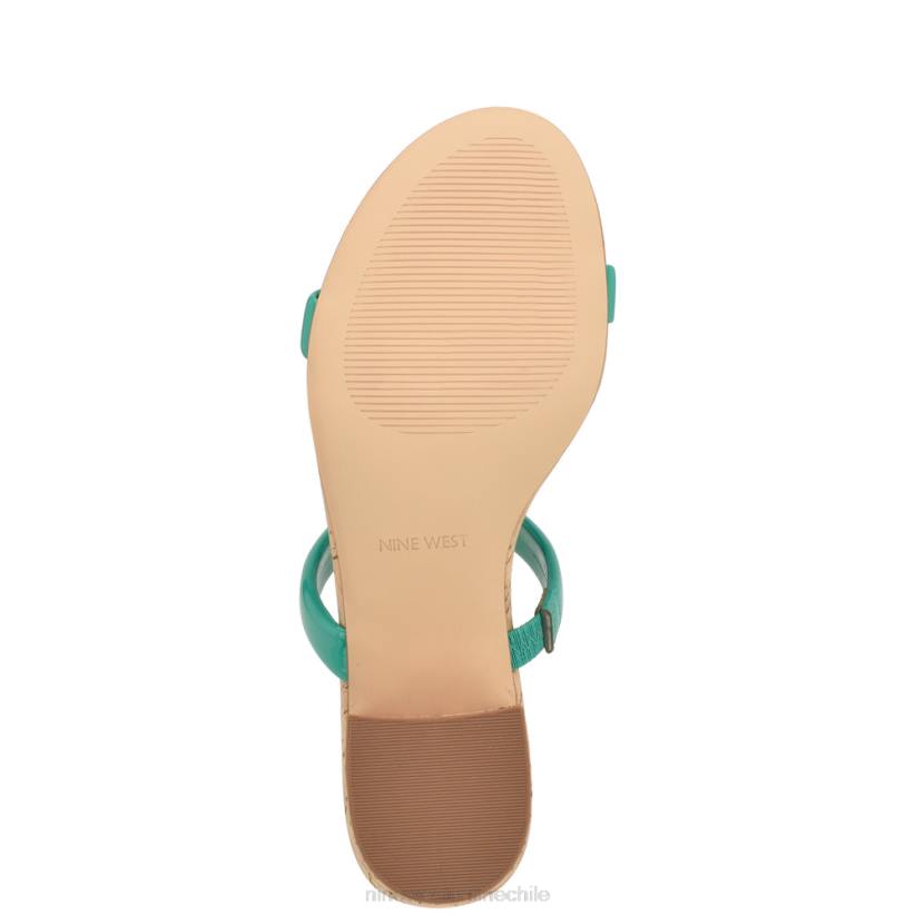 Nine West sandalias tae de tacón 2Z2T806 corcho verde esmeralda Nine West chile carteras
