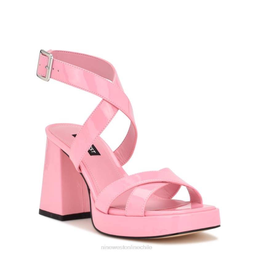 Nine West sandalias con plataforma y tira en el tobillo 2Z2T820 patente rosa Nine West cartera negra