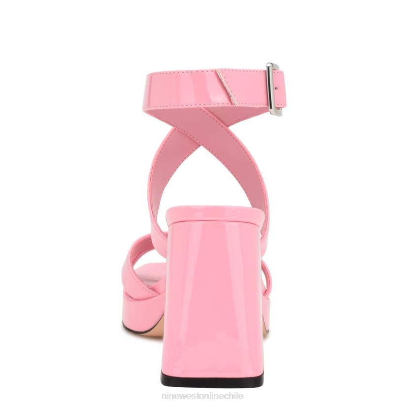 Nine West sandalias con plataforma y tira en el tobillo 2Z2T820 patente rosa Nine West cartera negra