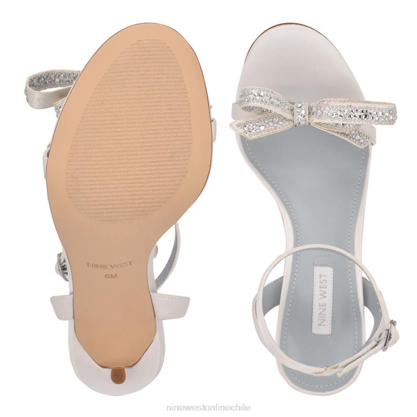 Nine West casarse con sandalias de tacón con lazo 2Z2T558 satén blanco Nine West sandals