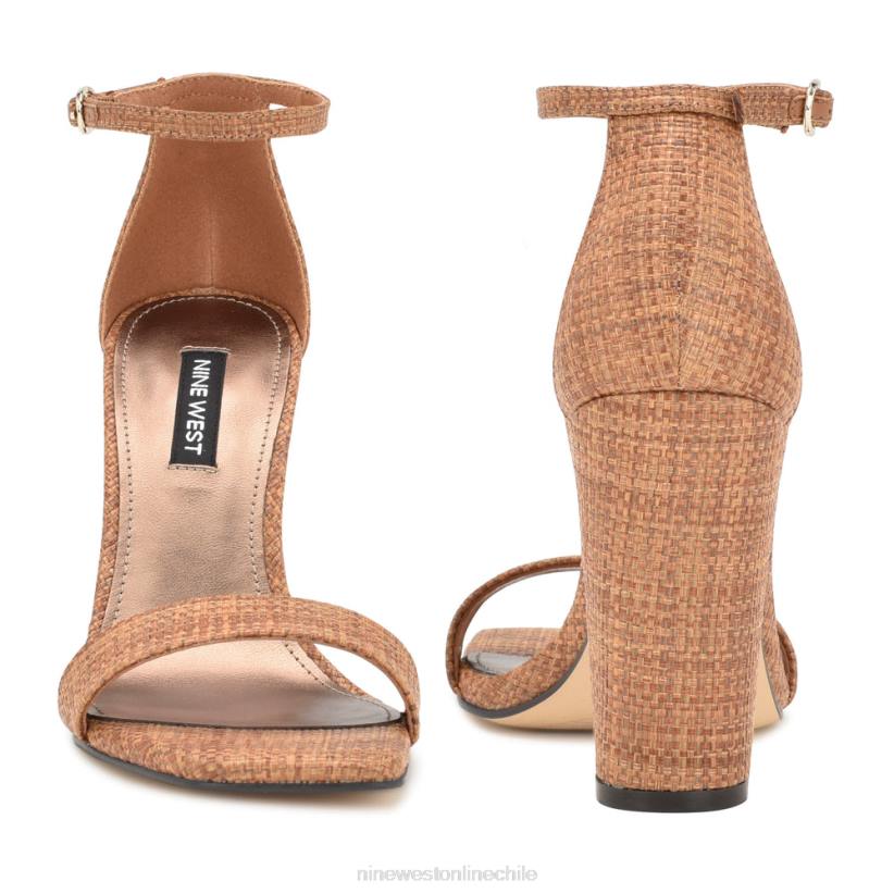 Nine West sandalias Marrie con tira tejida en el tobillo 2Z2T338 rafia marrón Nine West chile carteras