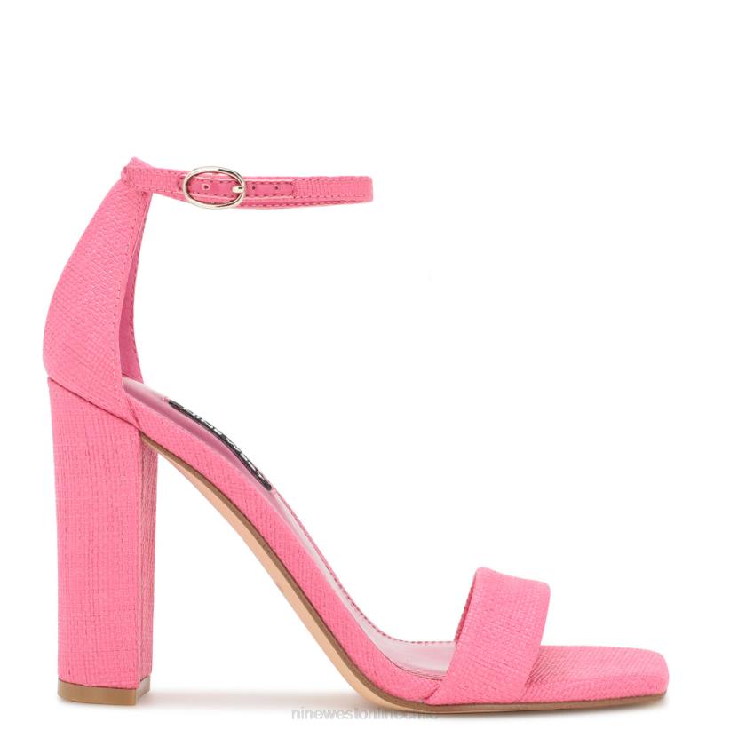 Nine West sandalias Marrie con tira tejida en el tobillo 2Z2T339 rafia rosa Nine West chile outlet