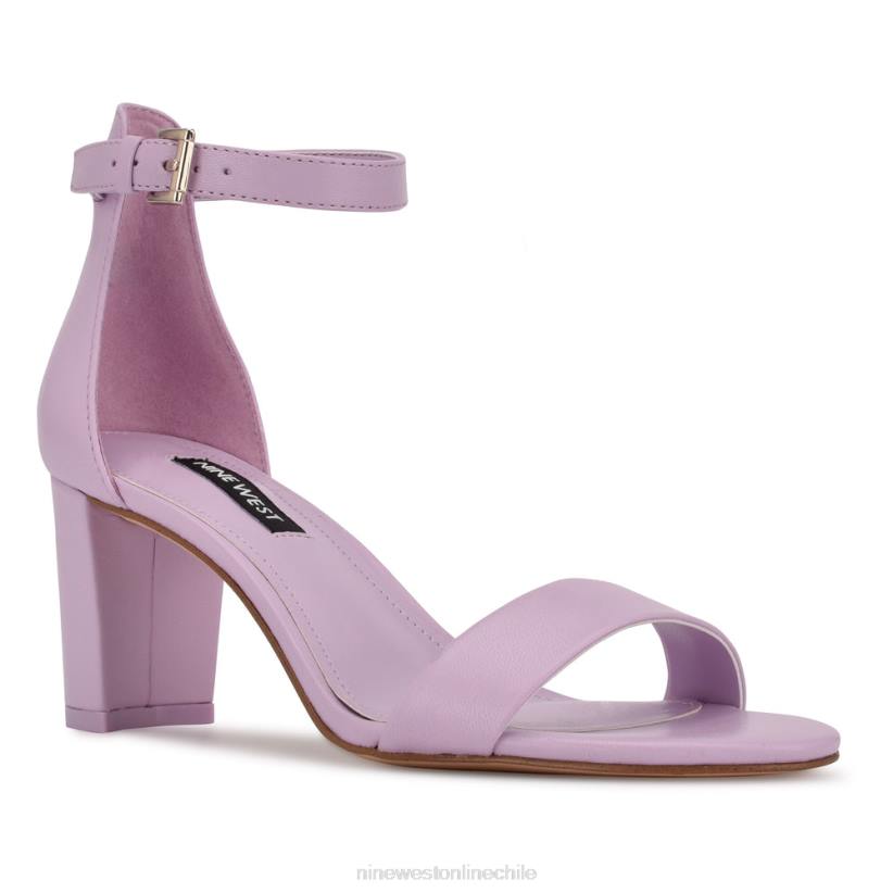 Nine West sandalias Pruce con tira en el tobillo y tacón cuadrado 2Z2T1977 cuero lila oscuro Nine West chile outlet