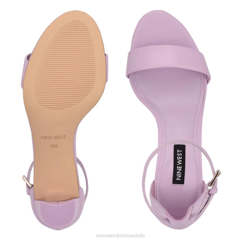Nine West sandalias Pruce con tira en el tobillo y tacón cuadrado 2Z2T1977 cuero lila oscuro Nine West chile outlet