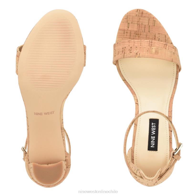 Nine West sandalias Pruce con tira en el tobillo y tacón cuadrado 2Z2T334 corcho natural Nine West cartera negra