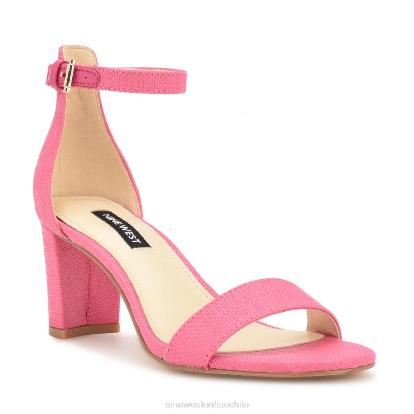 Nine West sandalias Pruce con tira en el tobillo y tacón cuadrado 2Z2T335 rafia rosa Nine West shoes
