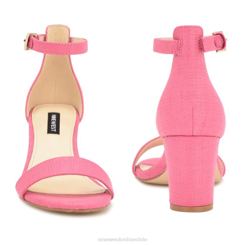 Nine West sandalias Pruce con tira en el tobillo y tacón cuadrado 2Z2T335 rafia rosa Nine West shoes