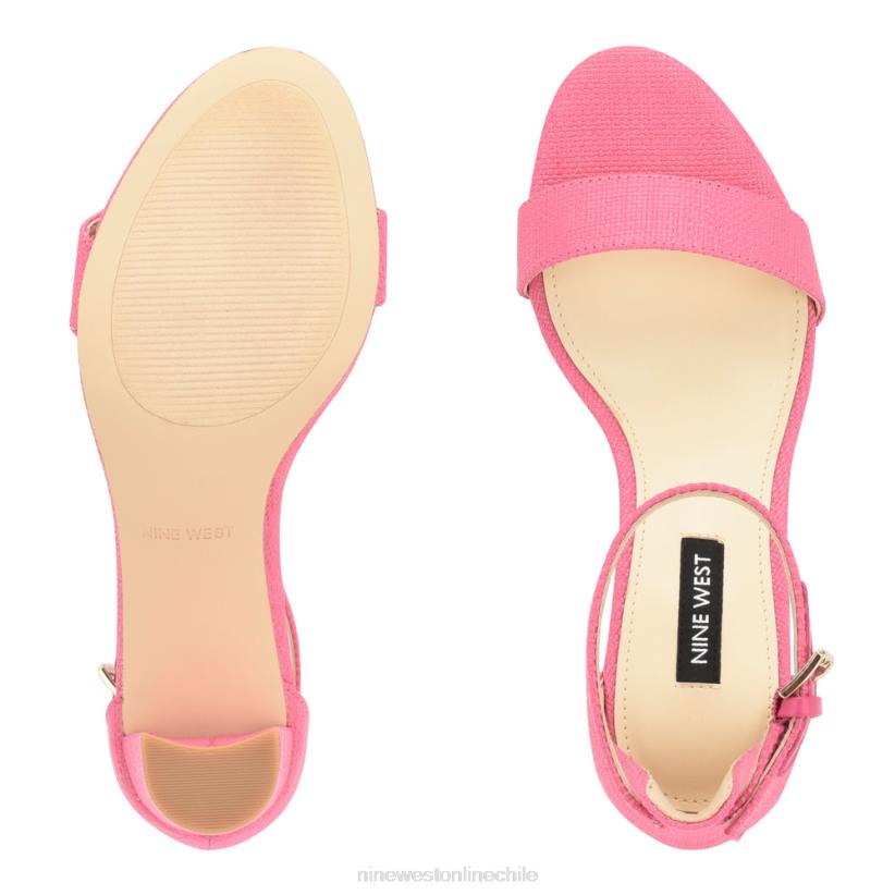 Nine West sandalias Pruce con tira en el tobillo y tacón cuadrado 2Z2T335 rafia rosa Nine West shoes