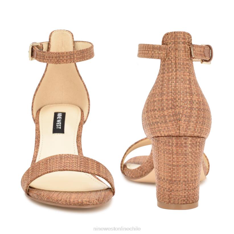 Nine West sandalias Pruce con tira en el tobillo y tacón cuadrado 2Z2T336 rafia marrón Nine West sandals