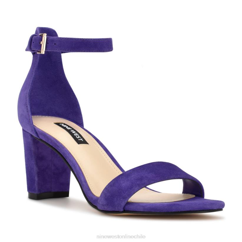 Nine West sandalias Pruce con tira en el tobillo y tacón cuadrado 2Z2T469 gamuza morada Nine West zapatillas chile
