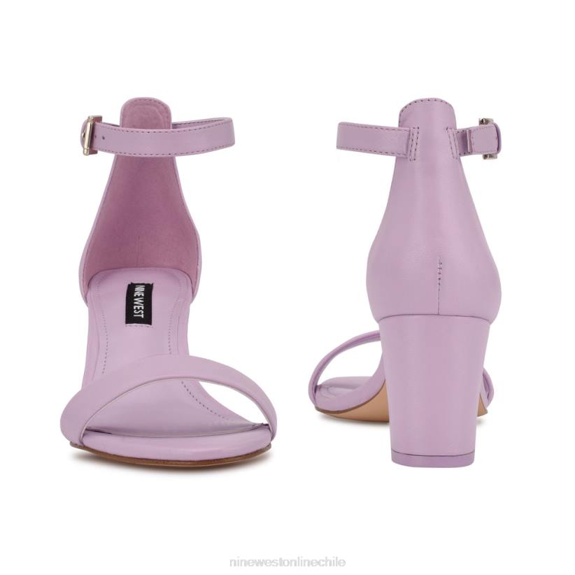 Nine West sandalias Pruce con tira en el tobillo y tacón cuadrado 2Z2T566 cuero lila oscuro Nine West chile carteras