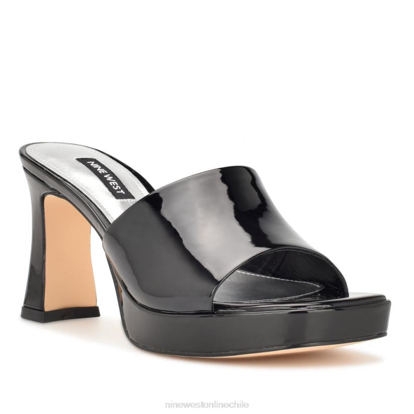 Nine West sandalias beez con plataforma 2Z2T1710 charol negro Nine West sandals