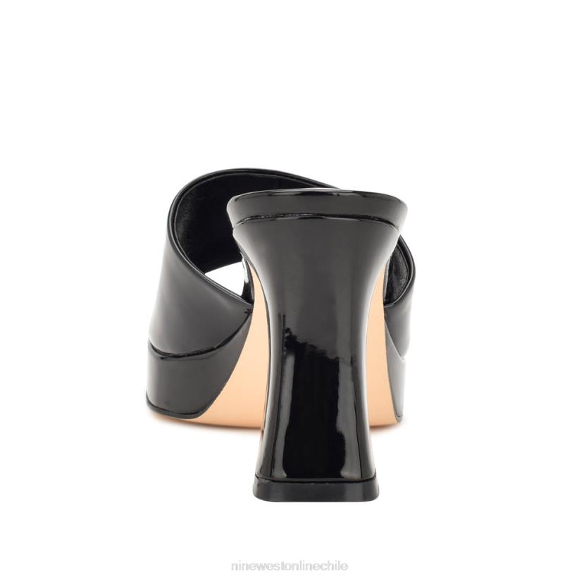 Nine West sandalias beez con plataforma 2Z2T1710 charol negro Nine West sandals
