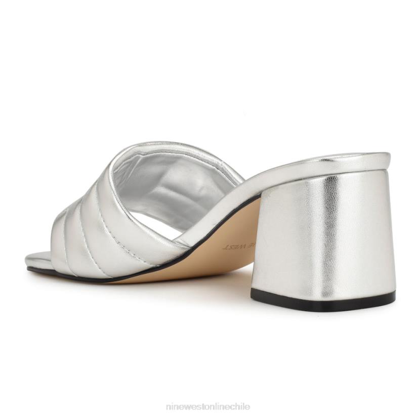 Nine West sandalias chanclas con tacón glenra 2Z2T244 plata Nine West cartera negra