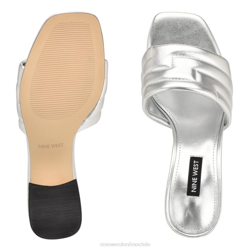 Nine West sandalias chanclas con tacón glenra 2Z2T244 plata Nine West cartera negra