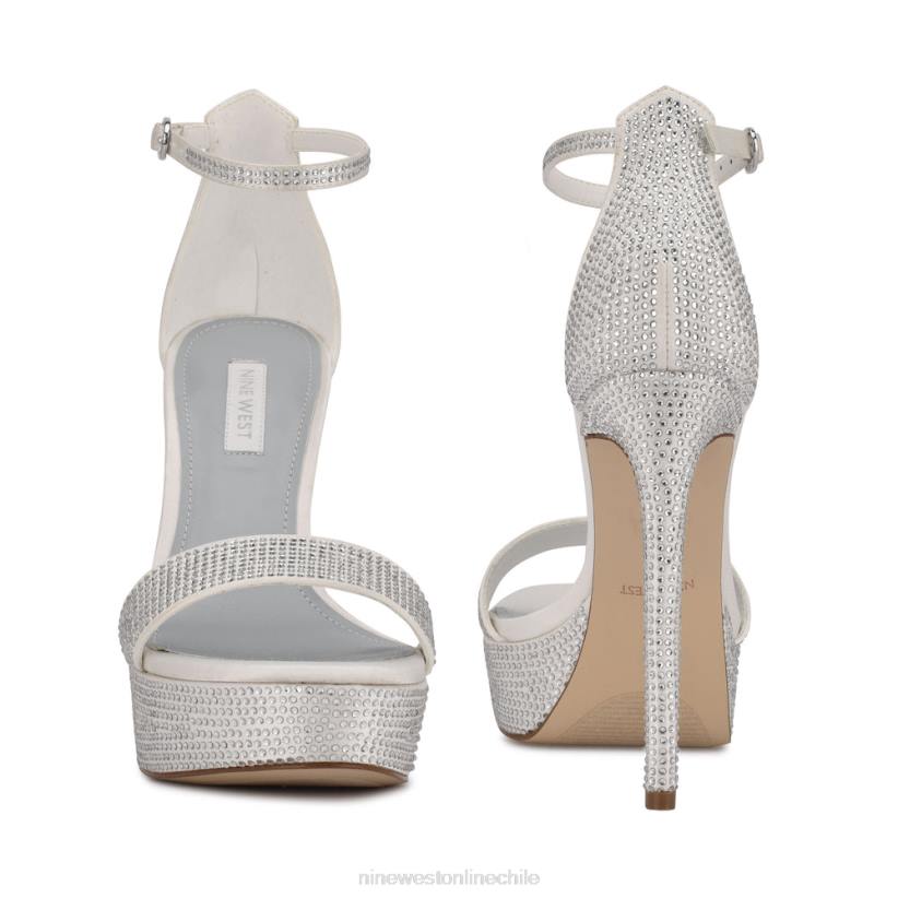 Nine West sandalias con plataforma 2Z2T1999 satén blanco Nine West zapatillas chile