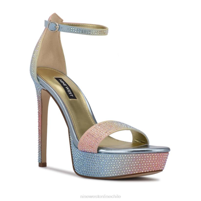 Nine West sandalias con plataforma 2Z2T2001 gamuza multicolor arcoíris Nine West chile outlet