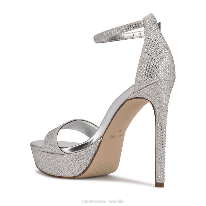Nine West sandalias con plataforma 2Z2T588 gamuza plateada brillante Nine West sandals