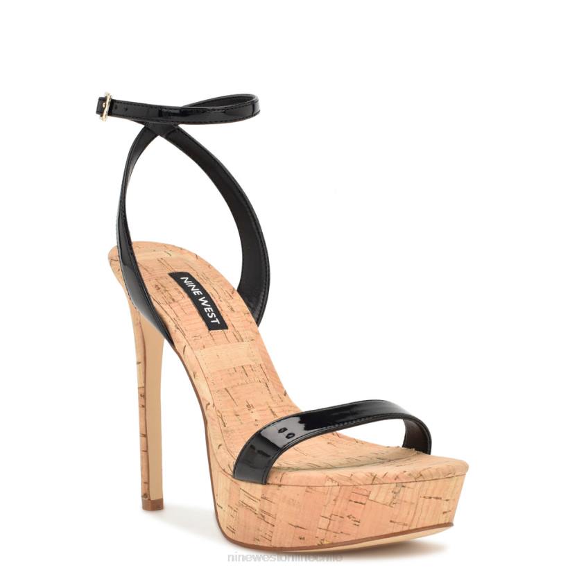 Nine West sandalias con plataforma gracia 2Z2T1708 charol negro Nine West cartera negra