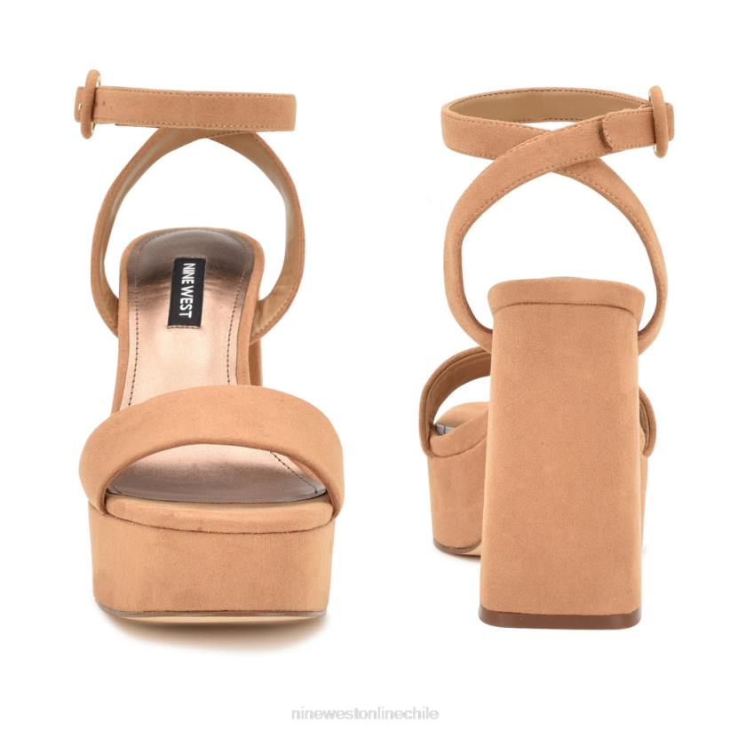 Nine West sandalias con plataforma jans 2Z2T1762 gamuza coñac Nine West cartera negra